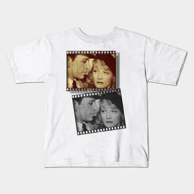 Marlene's Old Movie Frame Kids T-Shirt by PrivateVices